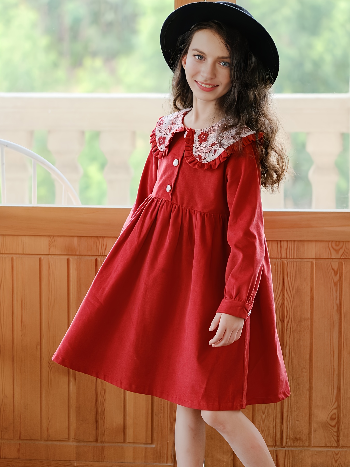 sabrina red dress lace collar Chilling Adventures of Sabrina Sabrina Spellman Red Dress Cosplay Costume &