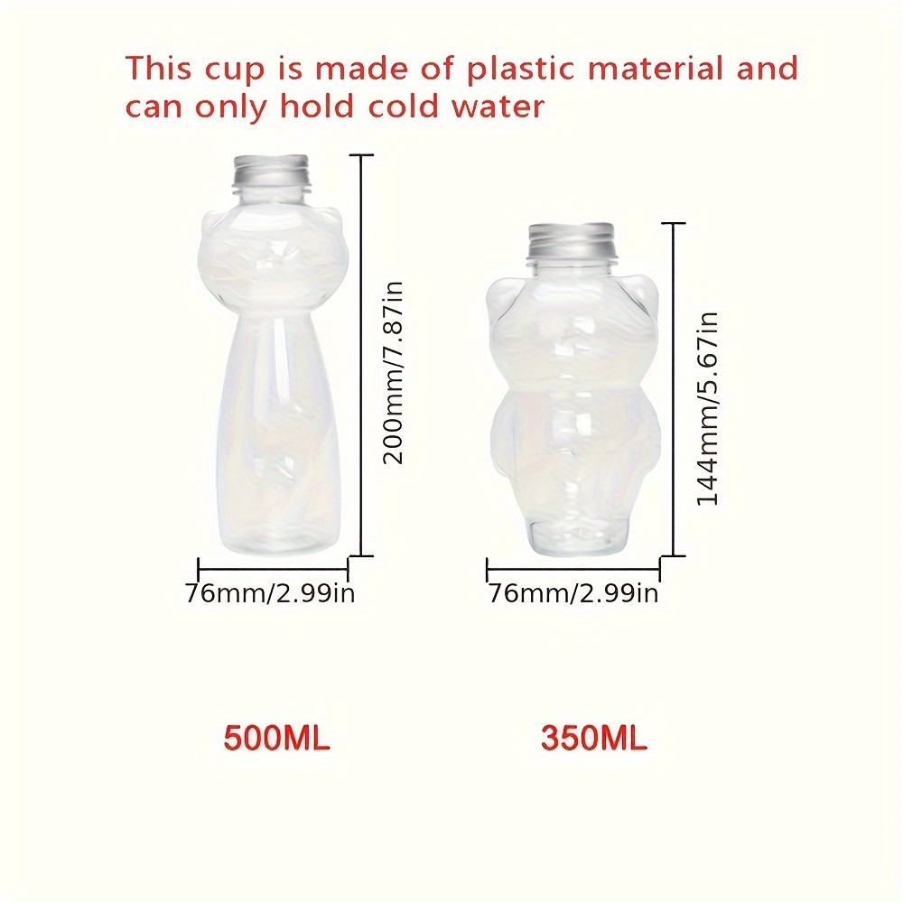 16oz Plastic Fruit Juice Water Bottle Milk Cartoon Shaker Bottle, Portable  Leak Proof Travel Drinking Bottle for Kids & Girl 