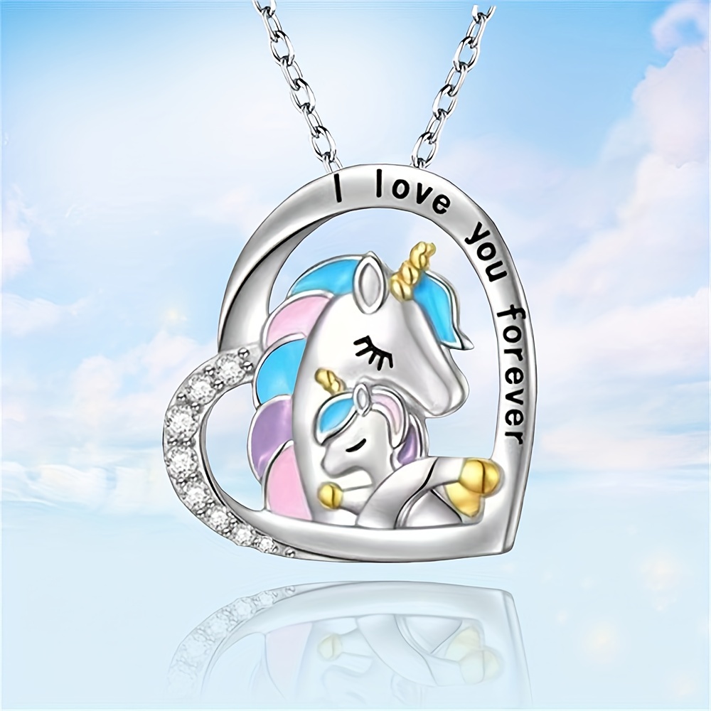 1pc Unicorn Necklace for Girls, Unicorn Pendant Necklace, Fantasy Unicorn Jewelry for Daughter Girls,Unicorn Toy,Temu
