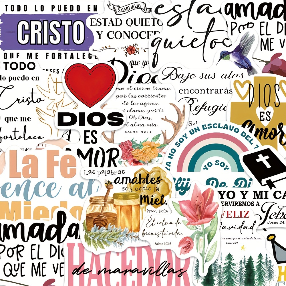 Spanish Bible Stickers Inspirational Boho Spanish Christian - Temu