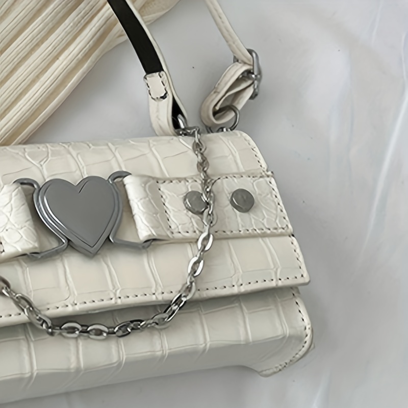 Color Block Crossbody Bag Fashion Heart shaped Metal Tassel - Temu