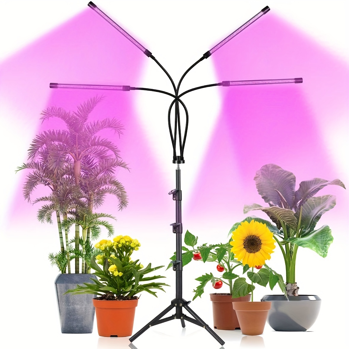 Lampe Horticole Led, Nouvelle 80 LEDs 4 Heads Lampe pour Plantes, Lampe  Plante Interieur avec 9 niveaux de gradation et minuterie : :  Jardin