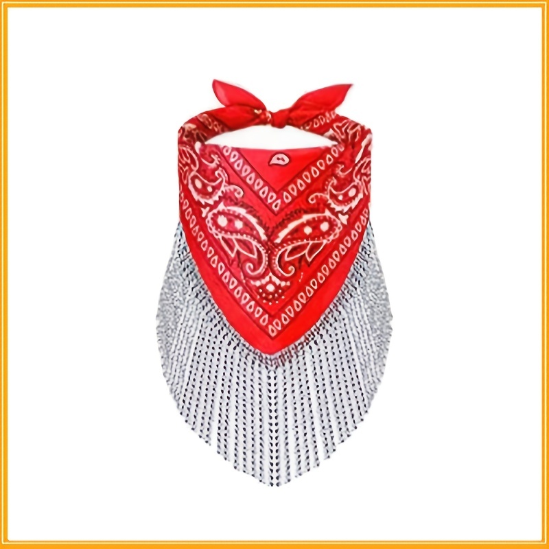 Disco Fringed Bandana Cowgirl Bachelorette Bandanas Women - Temu