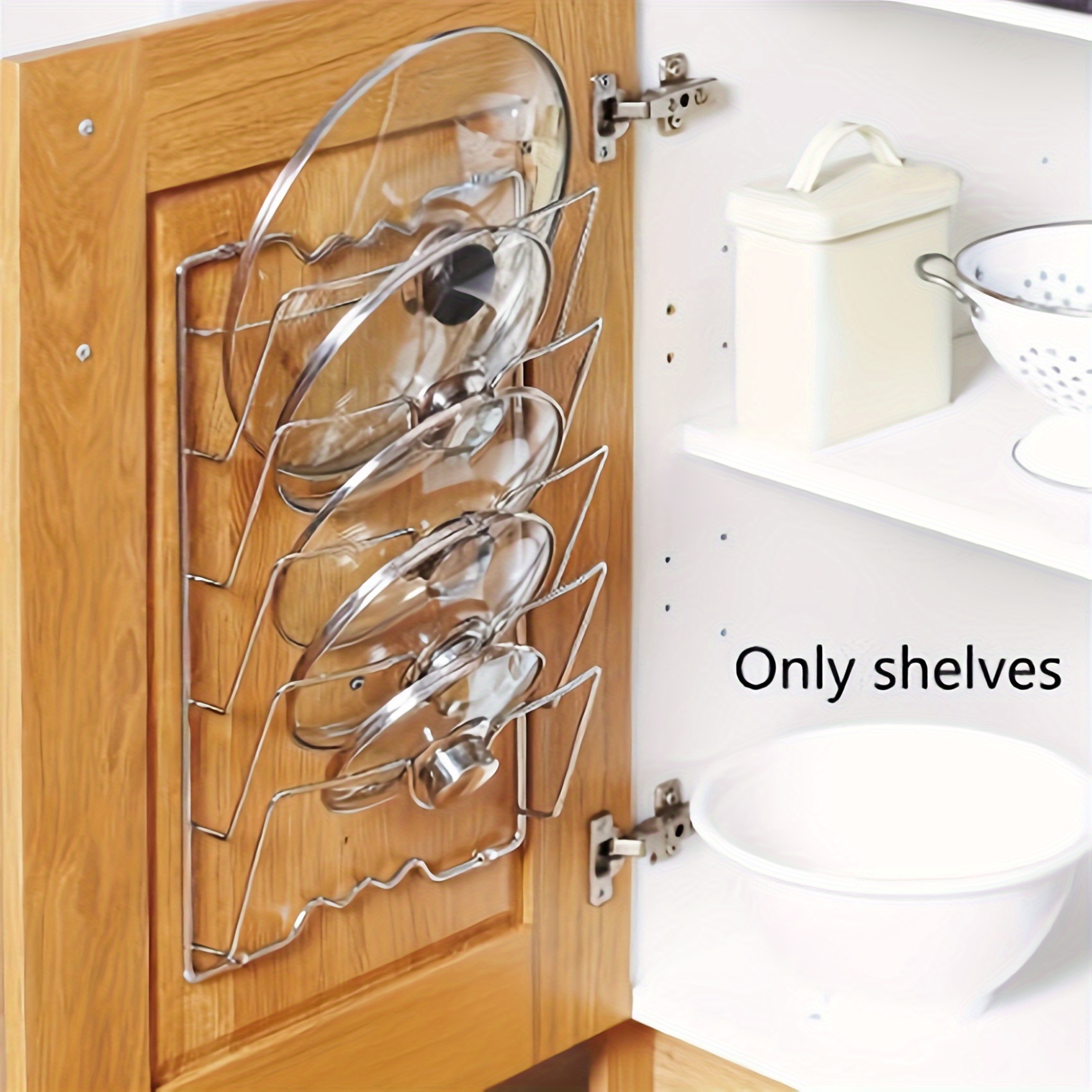 Pot Lid Organizer Rack, Wall/door Mounted Pot Lid Holder Cabinet