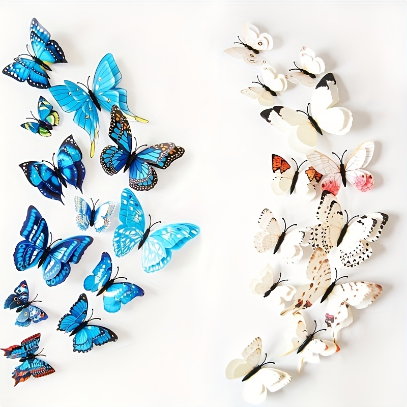 12pcs 3D Simulation Butterfly Sticker Home Decoration Refrigerator