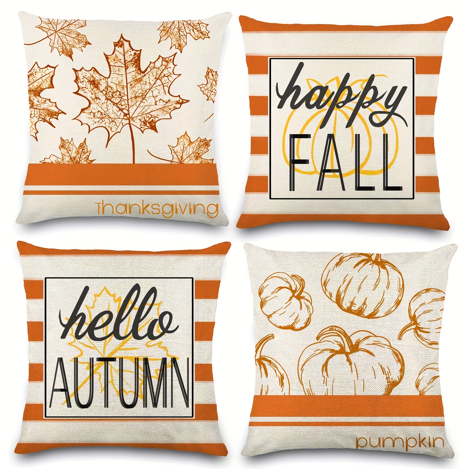 Vellibring Fall Pillow Covers 18 x 18 Inch Blue Pumpkins Throw Pillow  Covers for Farmhouse Autumn Cushion Covers Thanksgiving Pillow Case for  Indoor