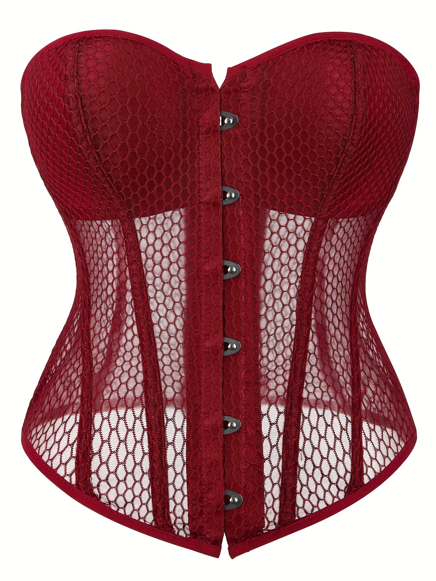Strapless Fishnet Corset Bustier Hollow Breathable Lace - Temu