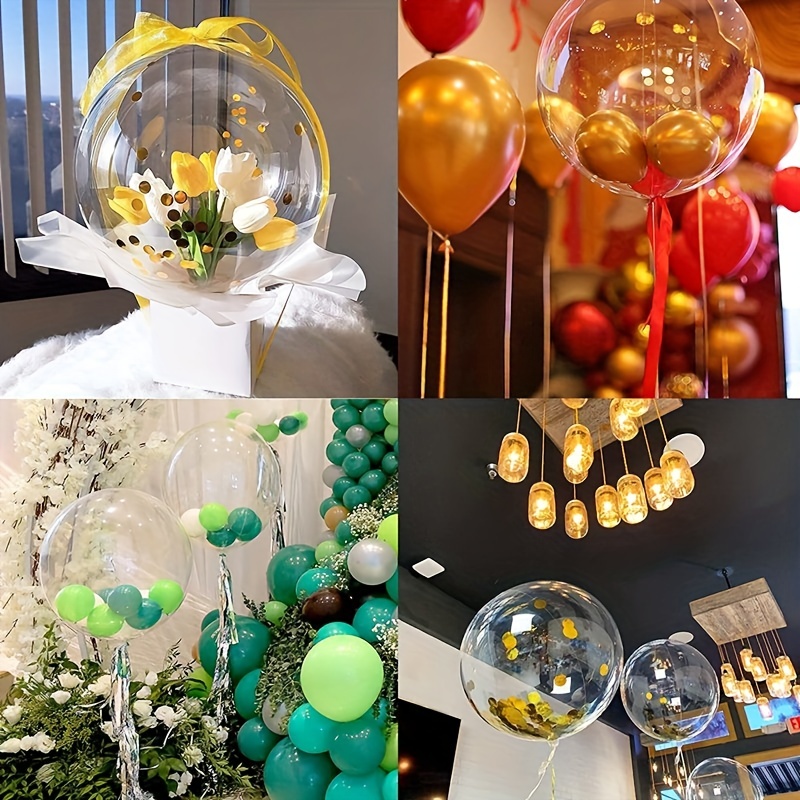  12 globos transparentes para rellenar, globos transparentes  grandes para rellenar globos grandes Bobo para decoración de boda,  decoración de fiesta de cumpleaños, globos reutilizables, globos de : Ropa,  Zapatos y Joyería