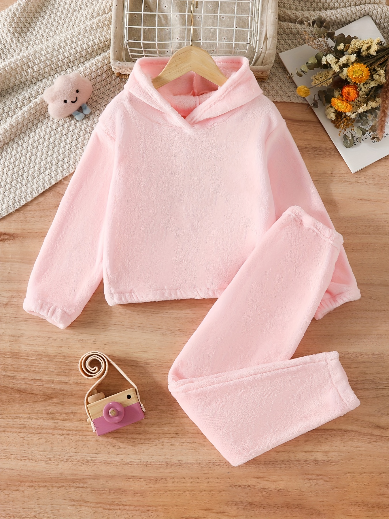 2pcs Kid's Thermal Underwear, Solid Color Crew Neck Top & Pants, Soft Comfy  Loungewear, Girl's & Boy's Clothes For Spring Fall Winter