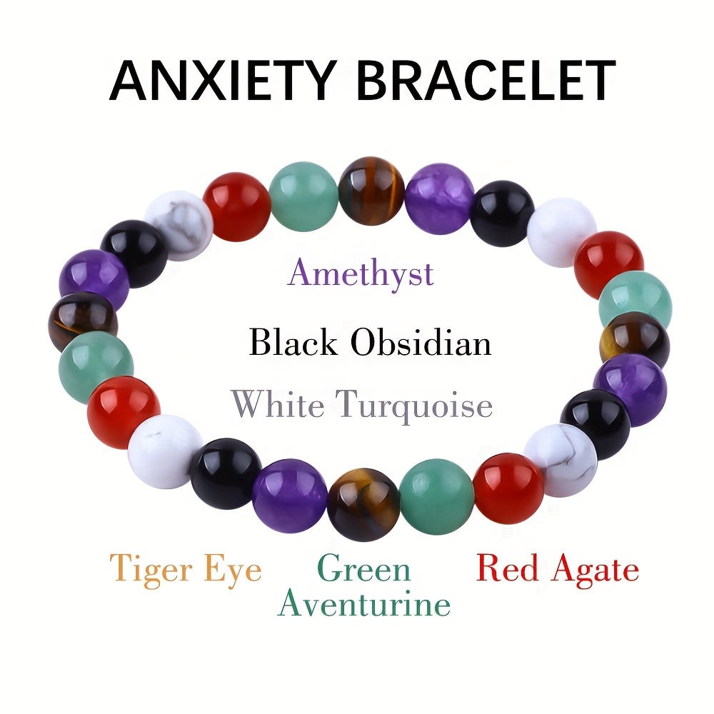 1pc Natural Mineral Stress Reducing Bracelet Calming And Energy