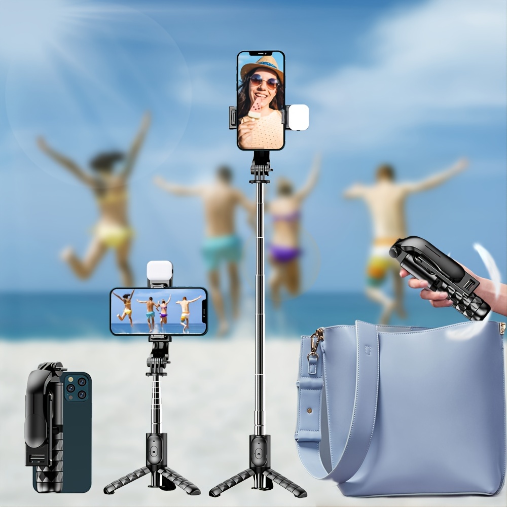  Trípode de 64 pulgadas para teléfono, trípode de palo selfie  con control remoto, soporte de trípode portátil extensible, trípode de  teléfono celular con soporte para viajes, compatible con iPhone 14/13/12 Pro