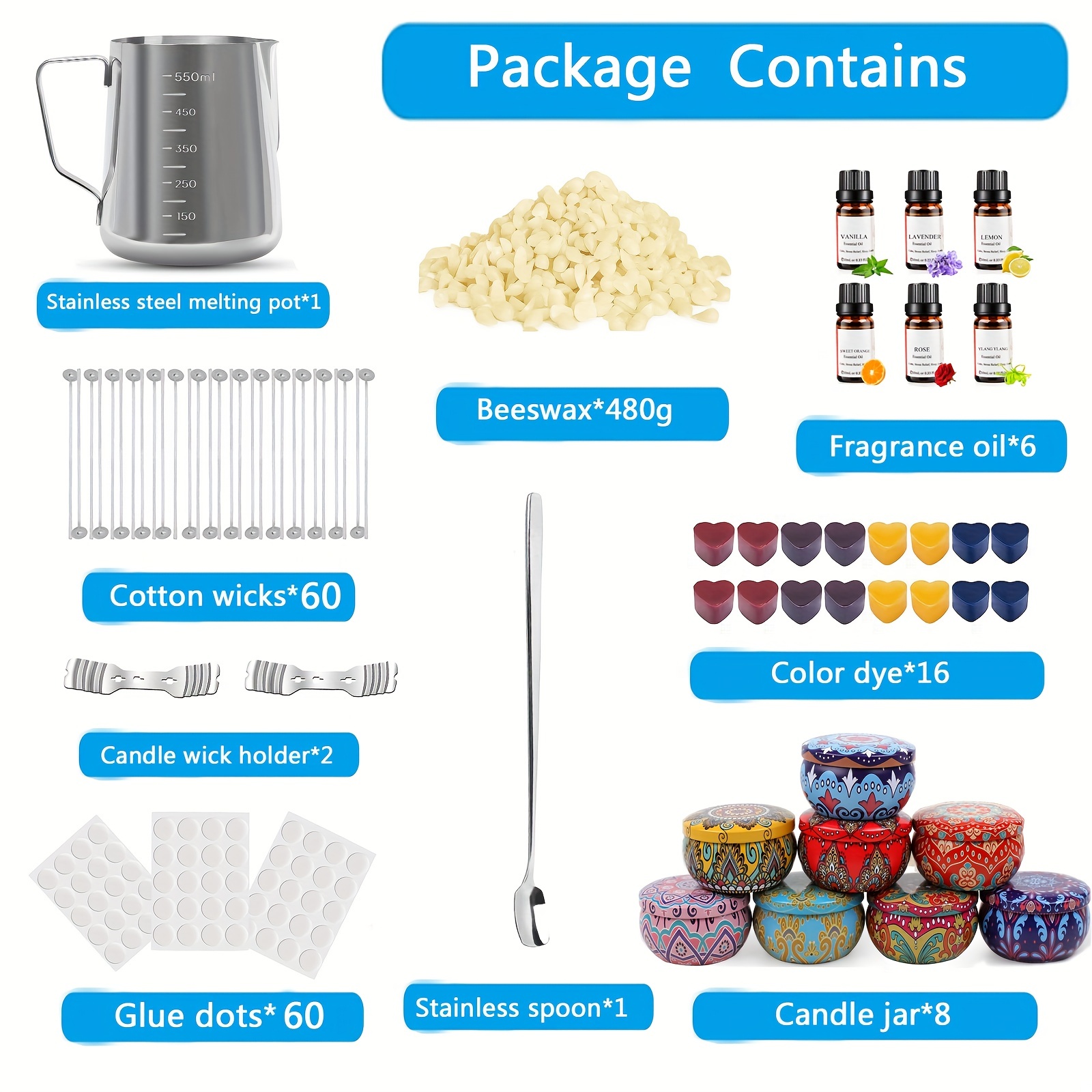 Complete Candle Making Kit, Candle Making Kit For Adults, Candle Kit - DIY  Starter Soy Candle Making Kit - Perfect As Home Decorations