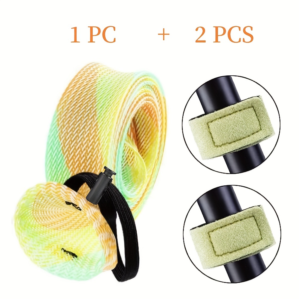 1 Set/ 8sets 1pc Fishing Rod Cover Sleeve With 2pcs Rod Ties Straps,  170cm/67in Braided Mesh Fishing Pole Protective Socks For Fly Spinning  Casting