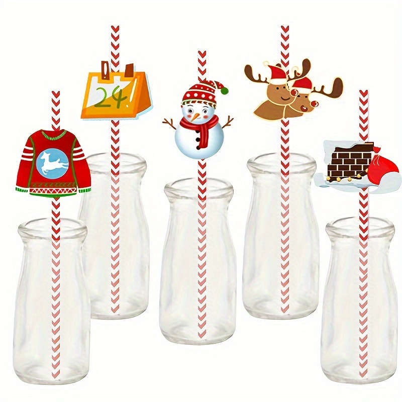 Christmas Straw Cover, Pvc Protective Cover, Dust Plug Party Straw,  Decoration Clip Straw , For Home School Christmas Party Picnic, Christmas  Accessories, Drinkware Accessories - Temu