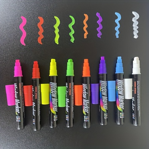 12 colori/set pennarello a gesso liquido lavagna lavagna penna a inchiostro  liquido utilizzata su lavagna