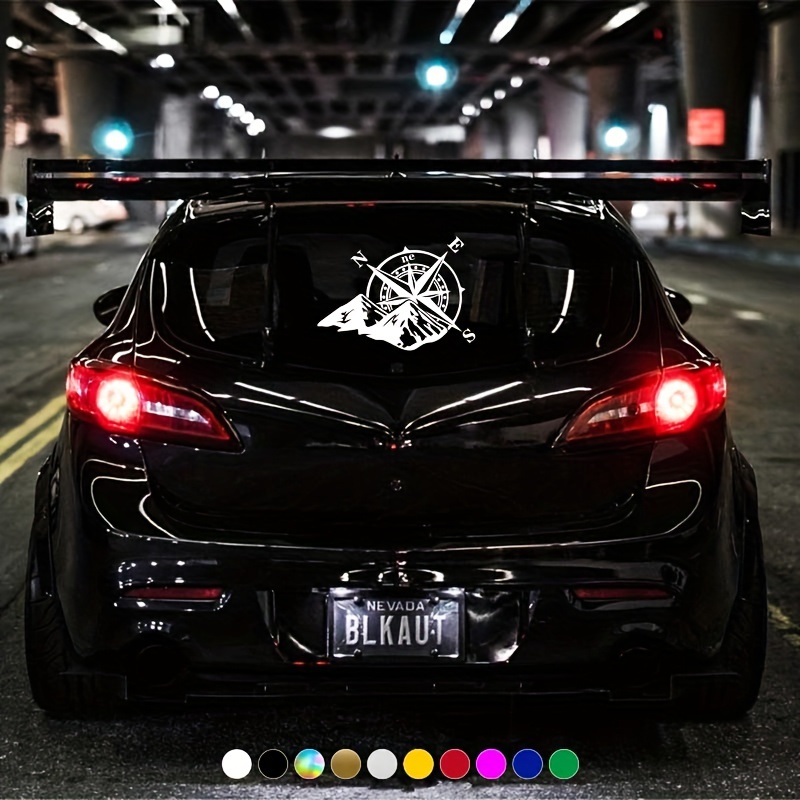 1PC Mountain Compass Stickers For Camper Car Adventure Reflective Decals