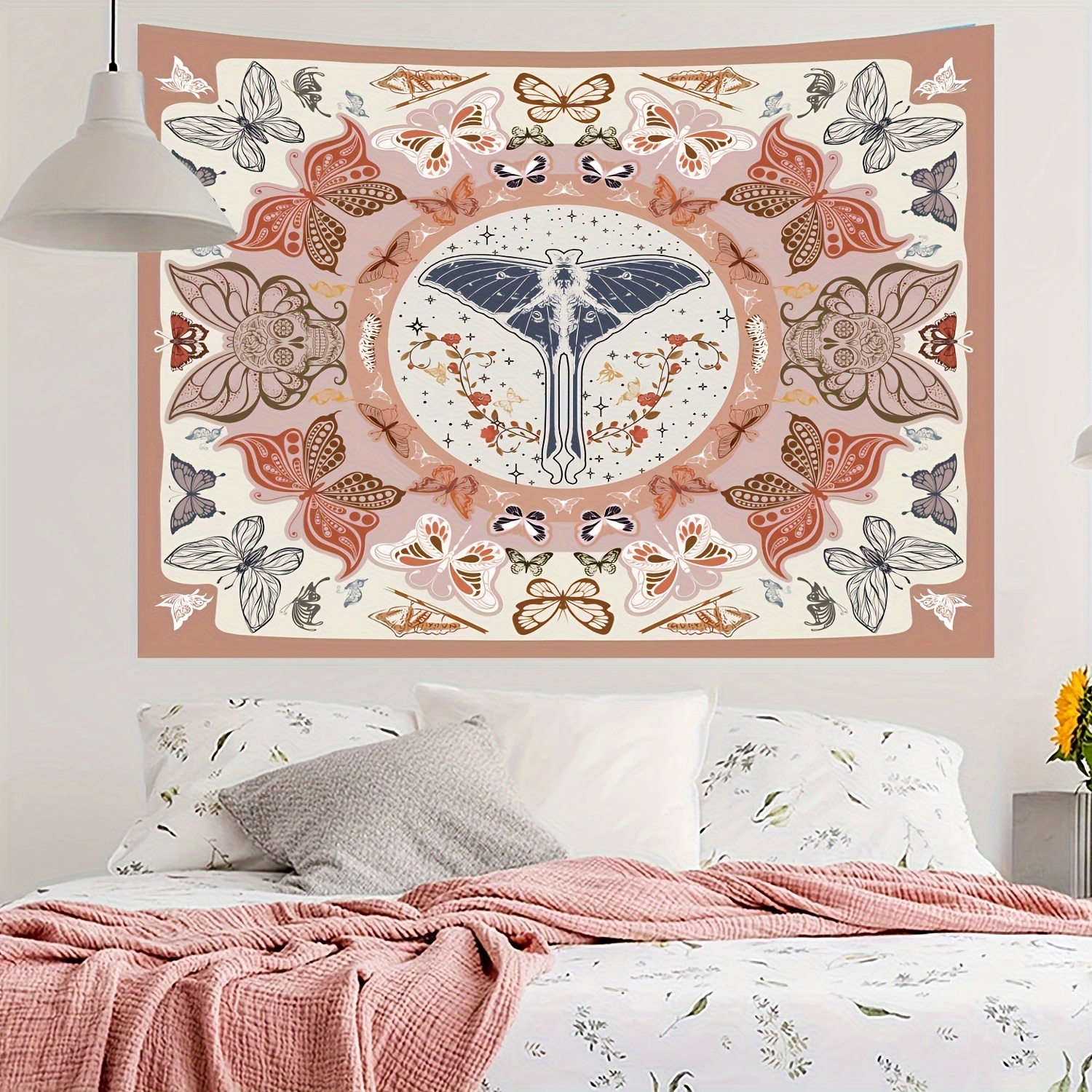 Butterflies Skull Tapestry Aesthetic Wall Tapestry Vintage Temu