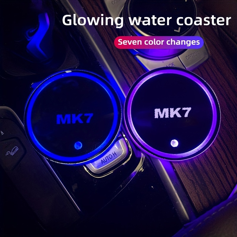 Auto Leuchtende Wasserbecher untersetzer 7 Farbige Auto Led - Temu