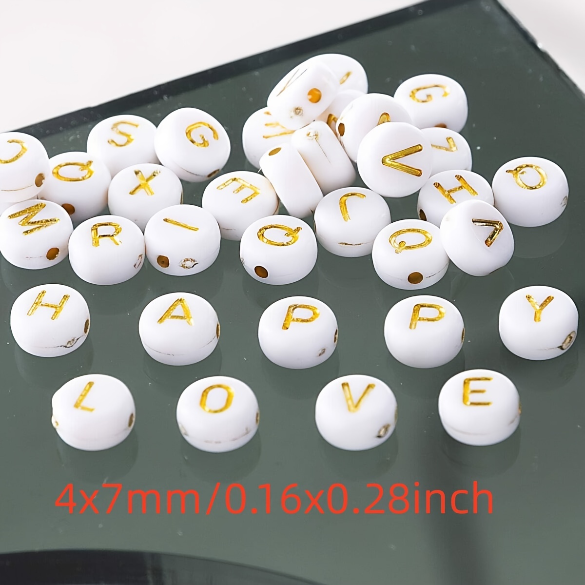 500PCS Acrylic Small Letter Beads Gold Letter Gold Letters on Colorful for  Jewelry Making Alphabet Beads for Bracelets Kit Letters Beads for Necklace