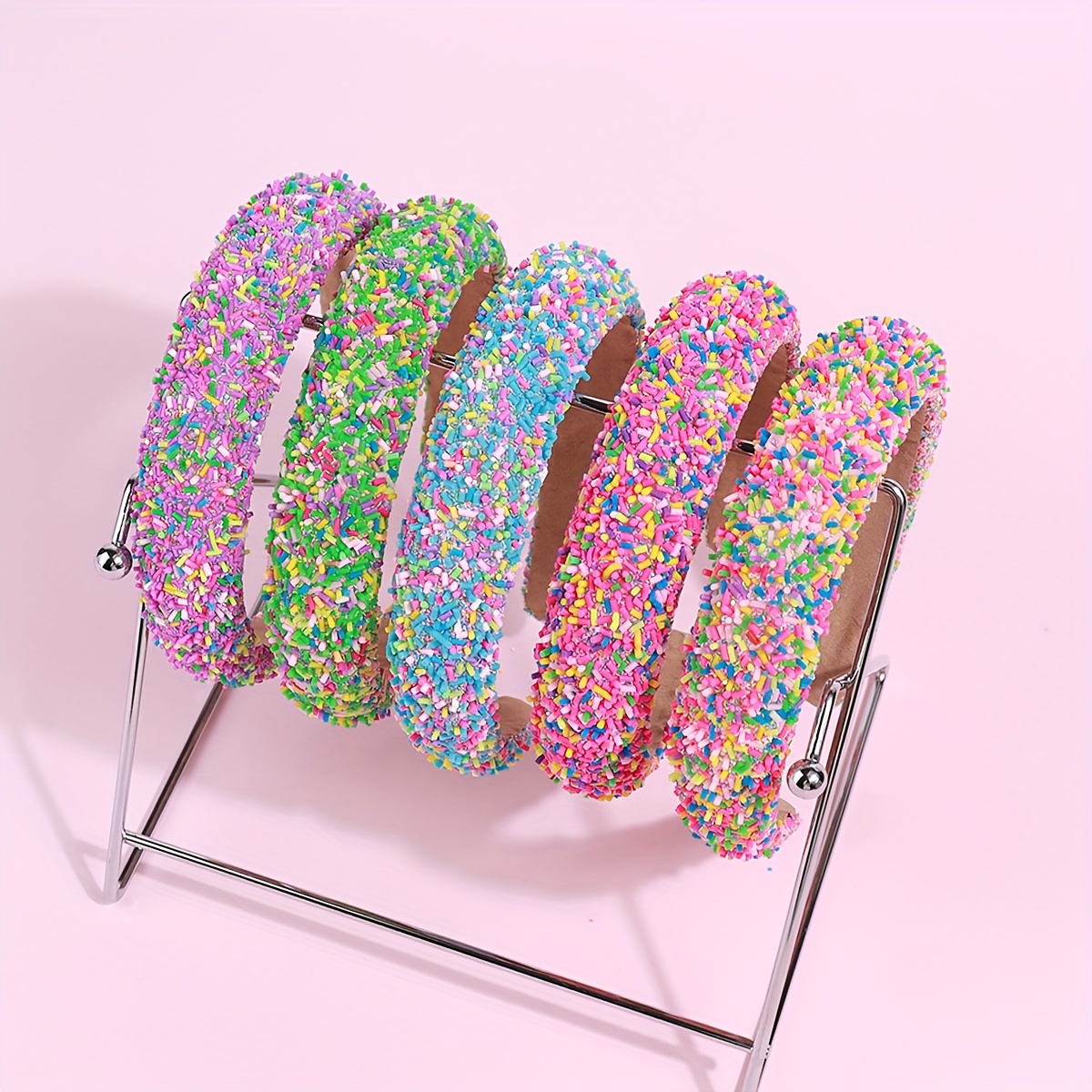 

1pc Fashionable Wide Sponge Headband With Exaggerated Personality And Candy-colored Particles For Hair Styling