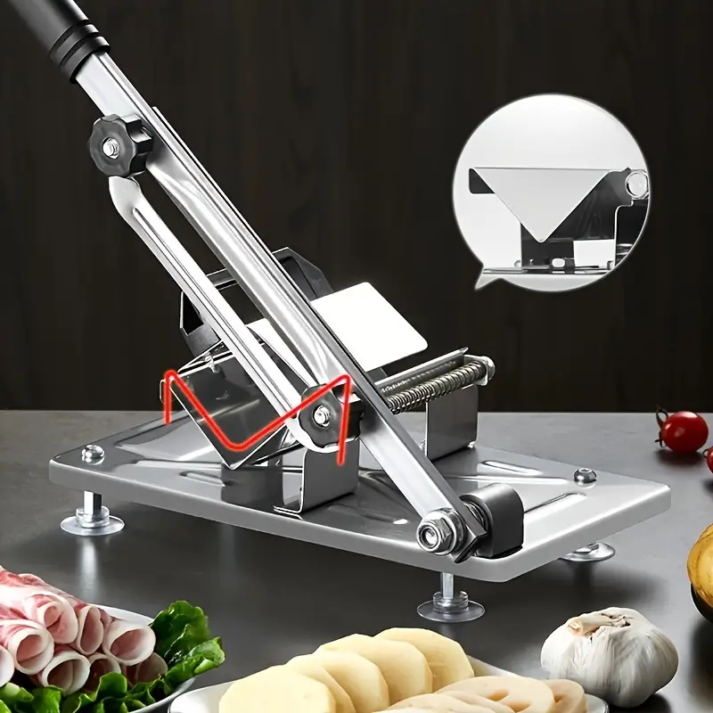 Manual Frozen Meat Slicer, Stainless Steel Food Slicer Machine, Adjustable  Slicethickness Multifunction Cutter For Beef Mutton Roll Sausage Vegetable,  Easy To Clean, Kitchen Gadgets, Cheap Items - Temu