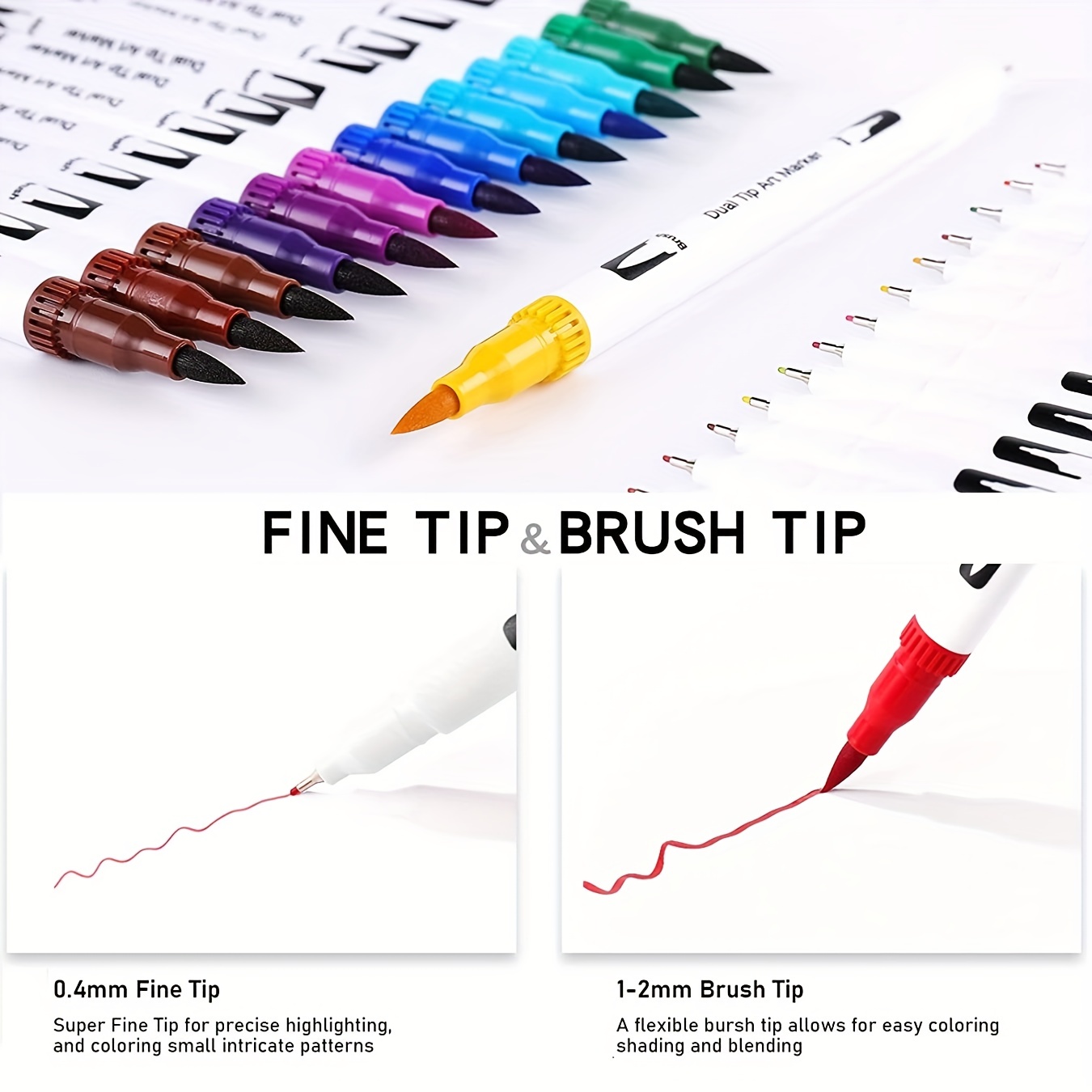 Art Markers Dual Brush Pens For Coloring Colored Marker Pen - Temu