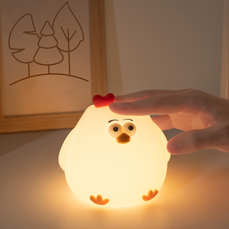 Pecking Rice Chicken Small Night Light - Creative Gravity Silicone Lamp