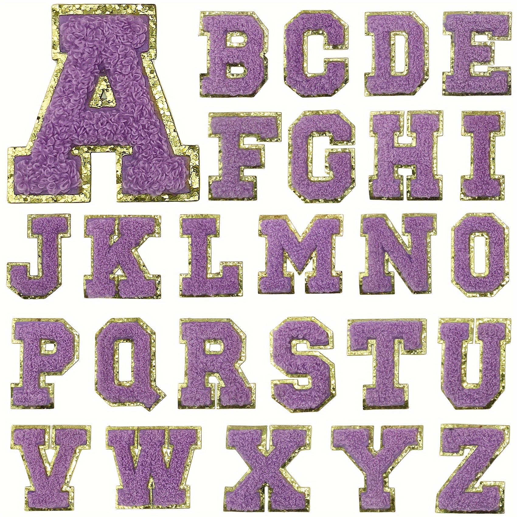 Make It Your Own Chenille Letter Patches-Purple