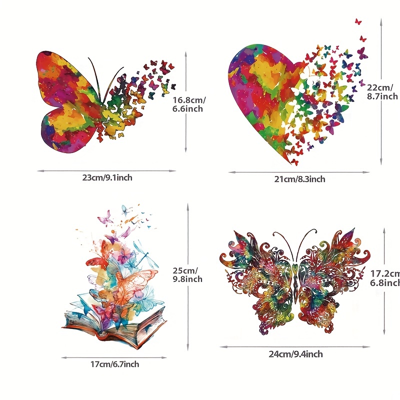 Trasferimento termico di farfalle colorate per abbigliamento toppe