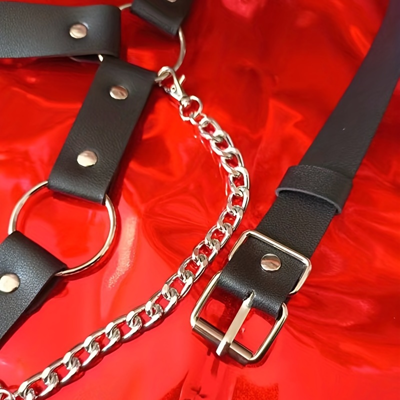 Men's fashion Sexy Adjustable Pu Leather Body Harness Belt Chest Harness  Bondage Costume Fashion Rave Punk Bar Club Wear Accessories