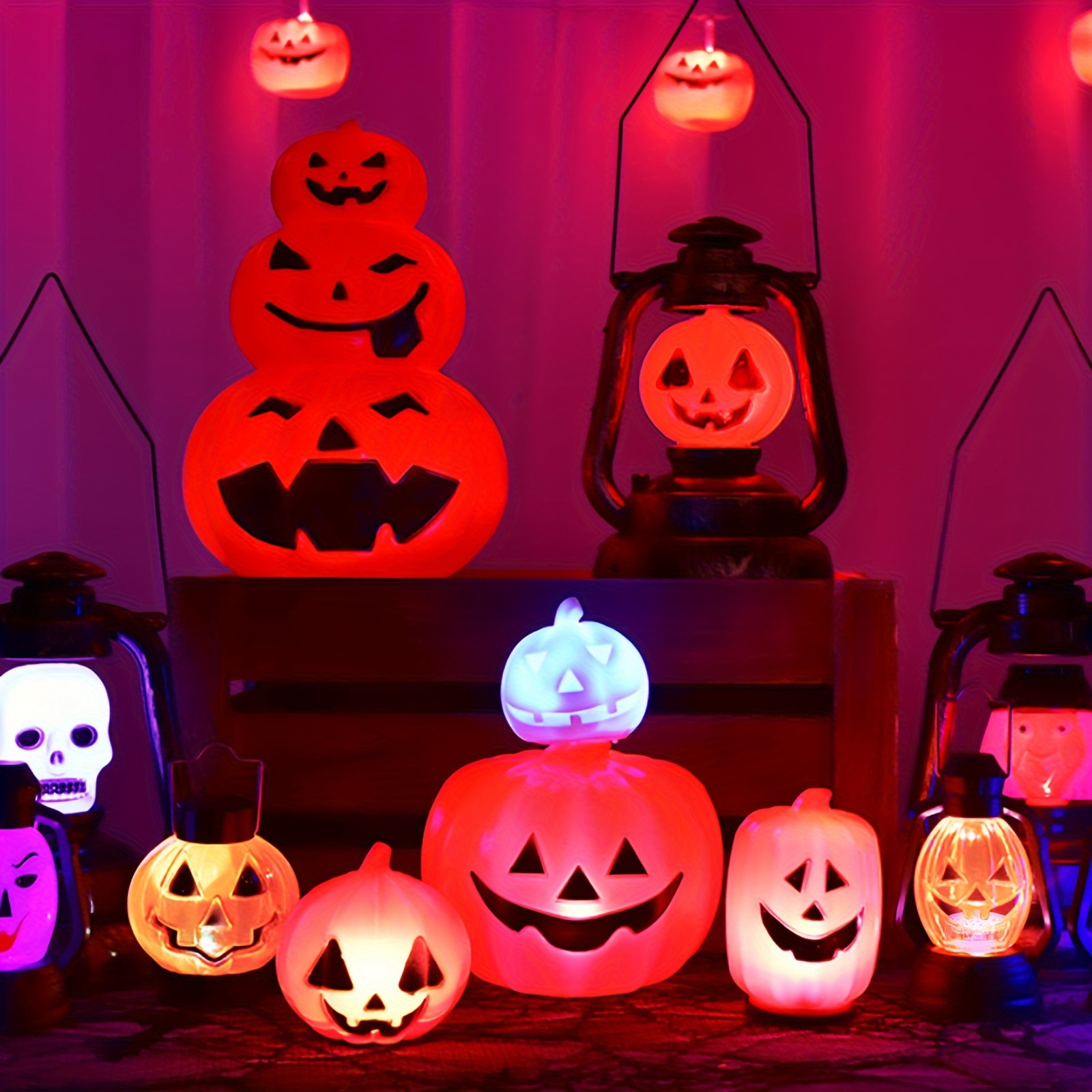 10 Piezas Mini Luces Calabaza: Luz Led Sumergible Pilas - Temu Chile