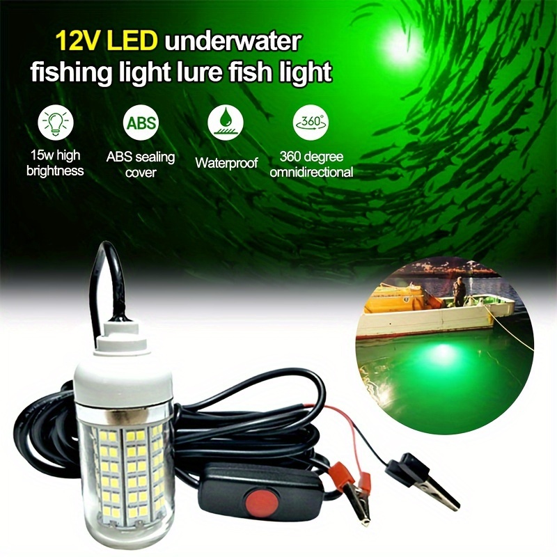 Lampe de pêche Submersible LED 12V 1200 Lumens, détecteur de