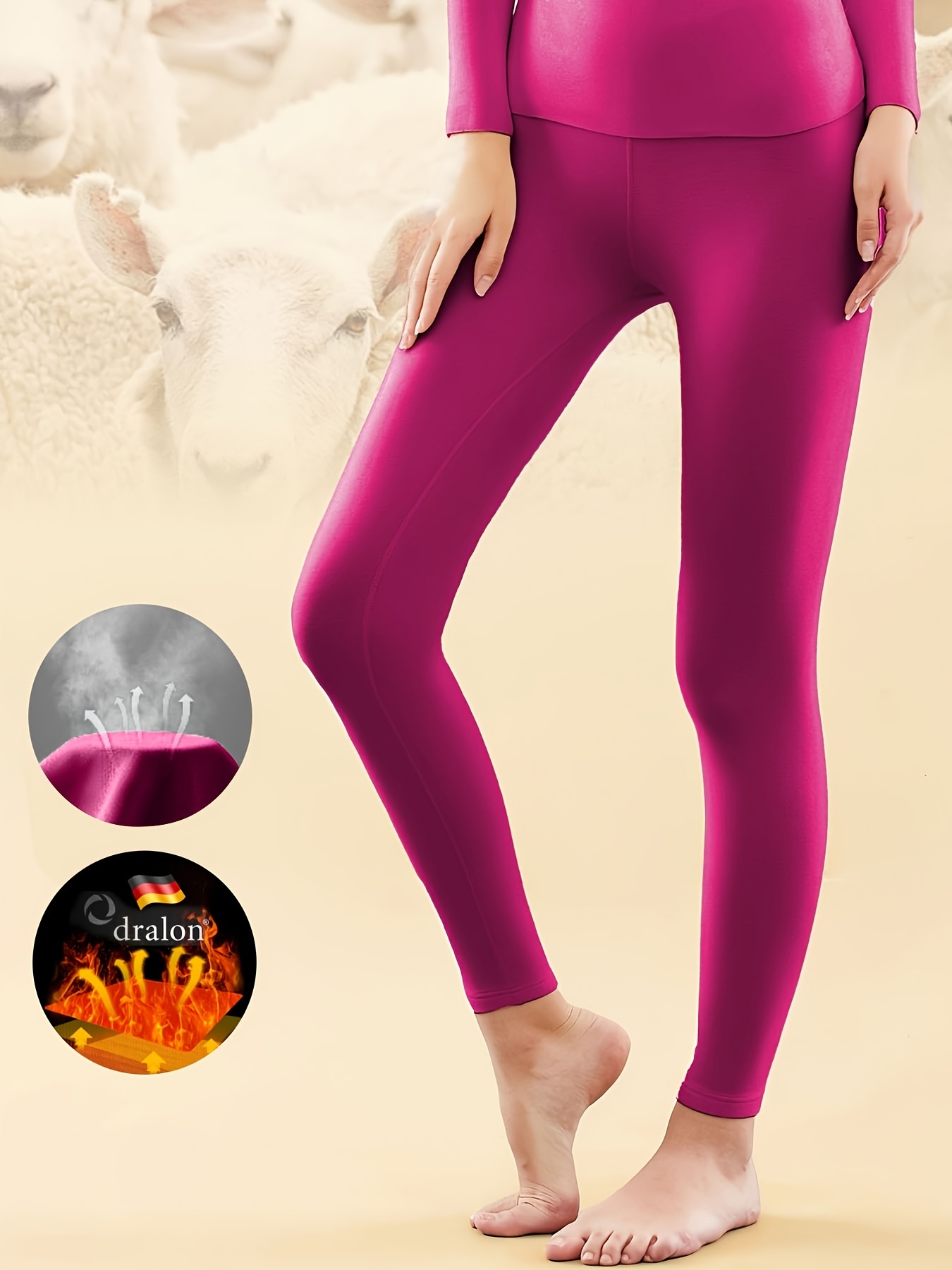 Girl's Thermal Leggings Solid Color Slim Fit Pants Soft - Temu