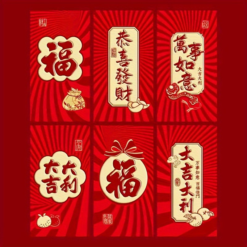 6pcs 2023 Year Of The Rabbit Red Envelope Cute Chinese Zodiac Rabbit Red  Packet