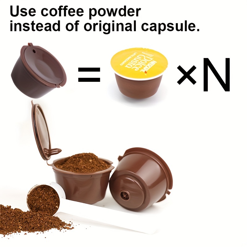 Capsules de café rechargeables de Nespresso, 1/2/3 pièces, dosettes de  dolce gusto, réutilisables, filtrantes, machine Couleur chocolat 2PC