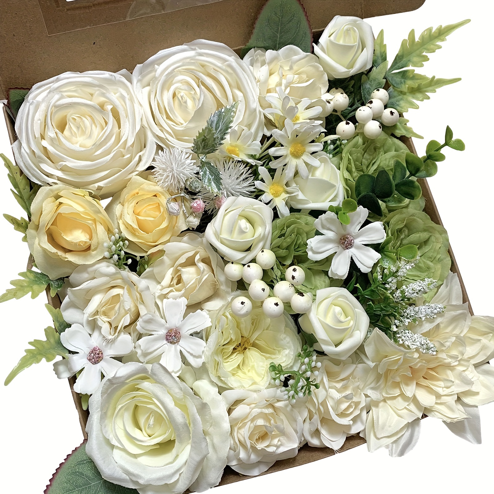 

1 Pack, Artificial Flower Combo Box Set Mixed Flowers Diy Handmade Wedding Bouquet Decorations Table Center Decorations Party Decorations Cake Baby Shower Home Decorations