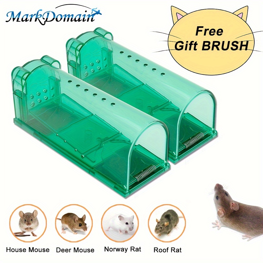 2 Pcs Smart Mouse Trap That Work No Kill Mice Catcher Indoor Outdoor Small Mice  Traps Live Catch And Release, Easy To Set And Reusable, Safe For Peopl