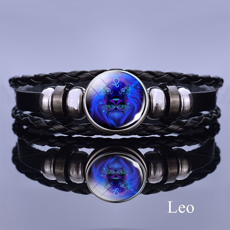 12 Constellation Luminous Bracelet, Unisex Layered Woven
