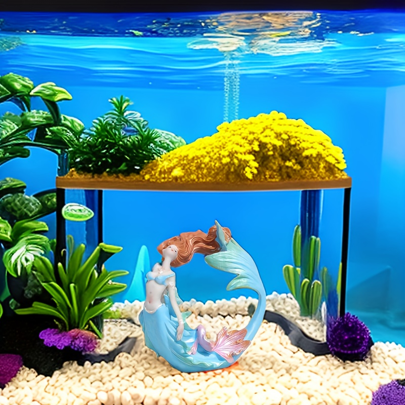 1pc Aquarium Little Mermaid Decoration Landscaping Resin Ornament Fish Tank  Mini Mermaid Figurine