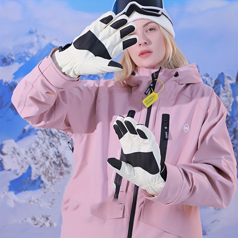 Gants De Ski D'hiver Motif Flocon De Neige Pour Femmes, Coupe-vent Et  Imperméables À Écran Tactile Épais Gants De Cyclisme En Plein Air Chauds -  Temu France