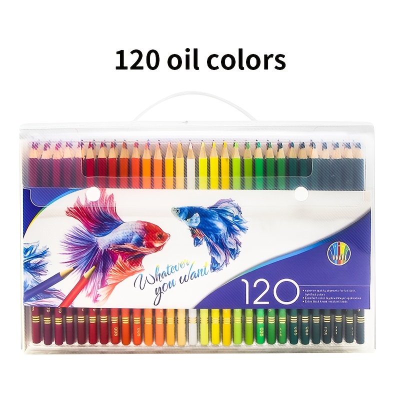 Set of 120 Coloured Pencil Crayons. FREE Adult Colouring Book With Every Set  