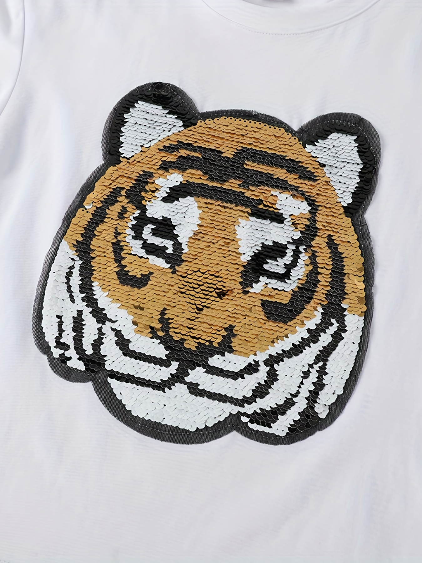 White Sequin Tiger T-Shirt - kids atelier