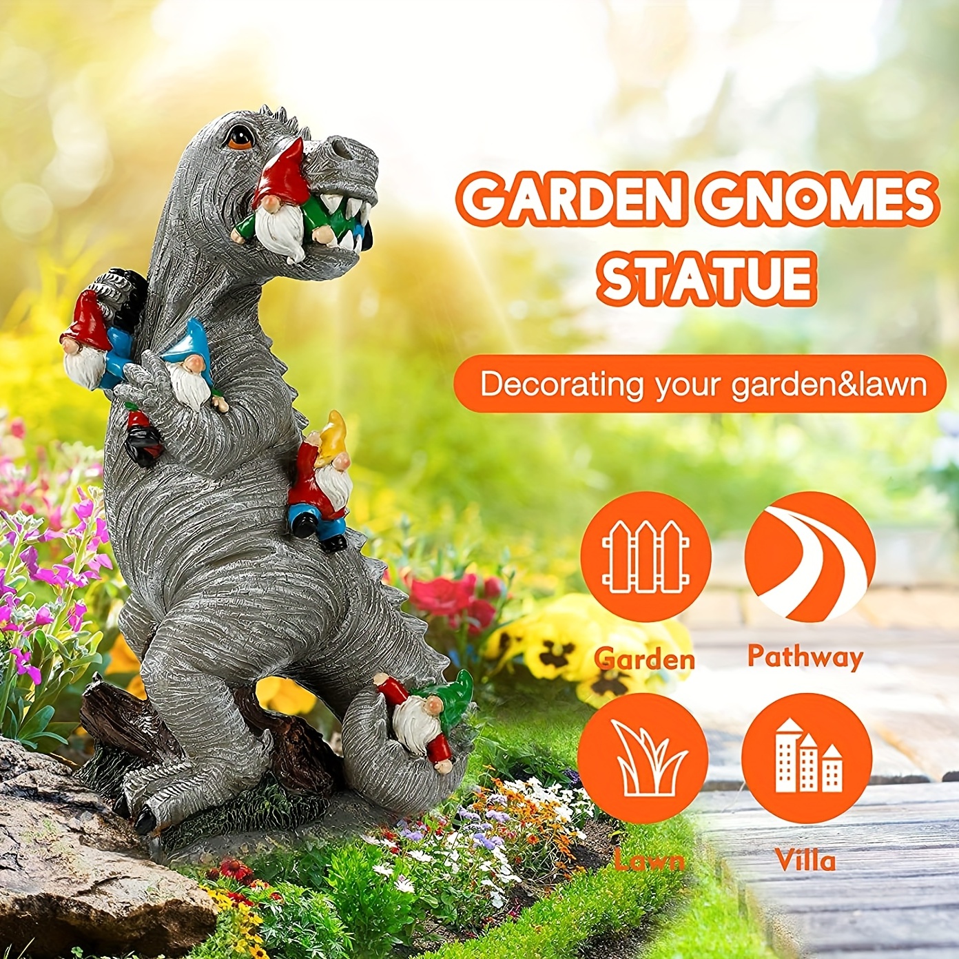 1 Estatua Jardín Decoración Aire Libre Figuras Dinosaurios - Temu
