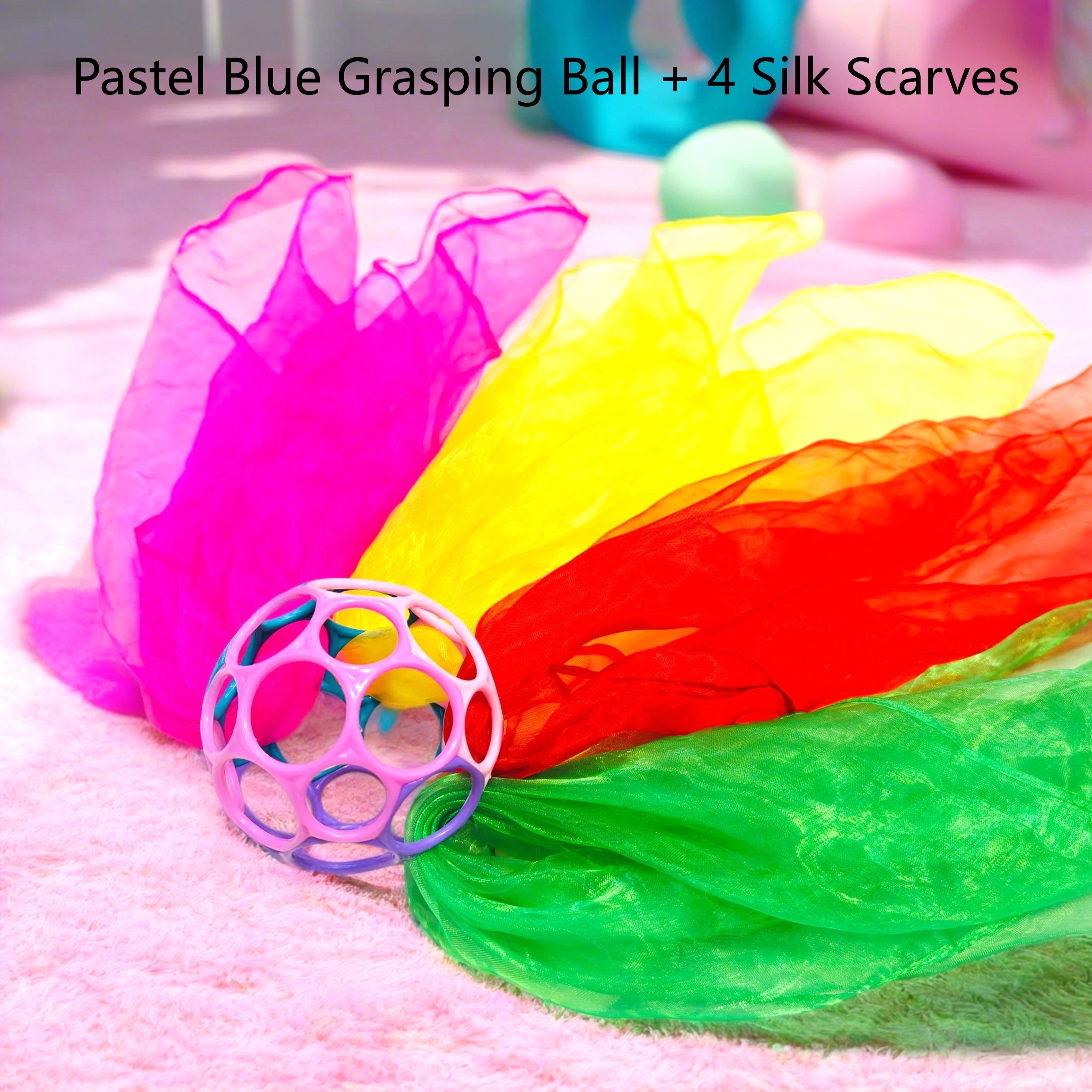 Educational Toy Set with Grasp Ball & Scarf for Cognitive Skills