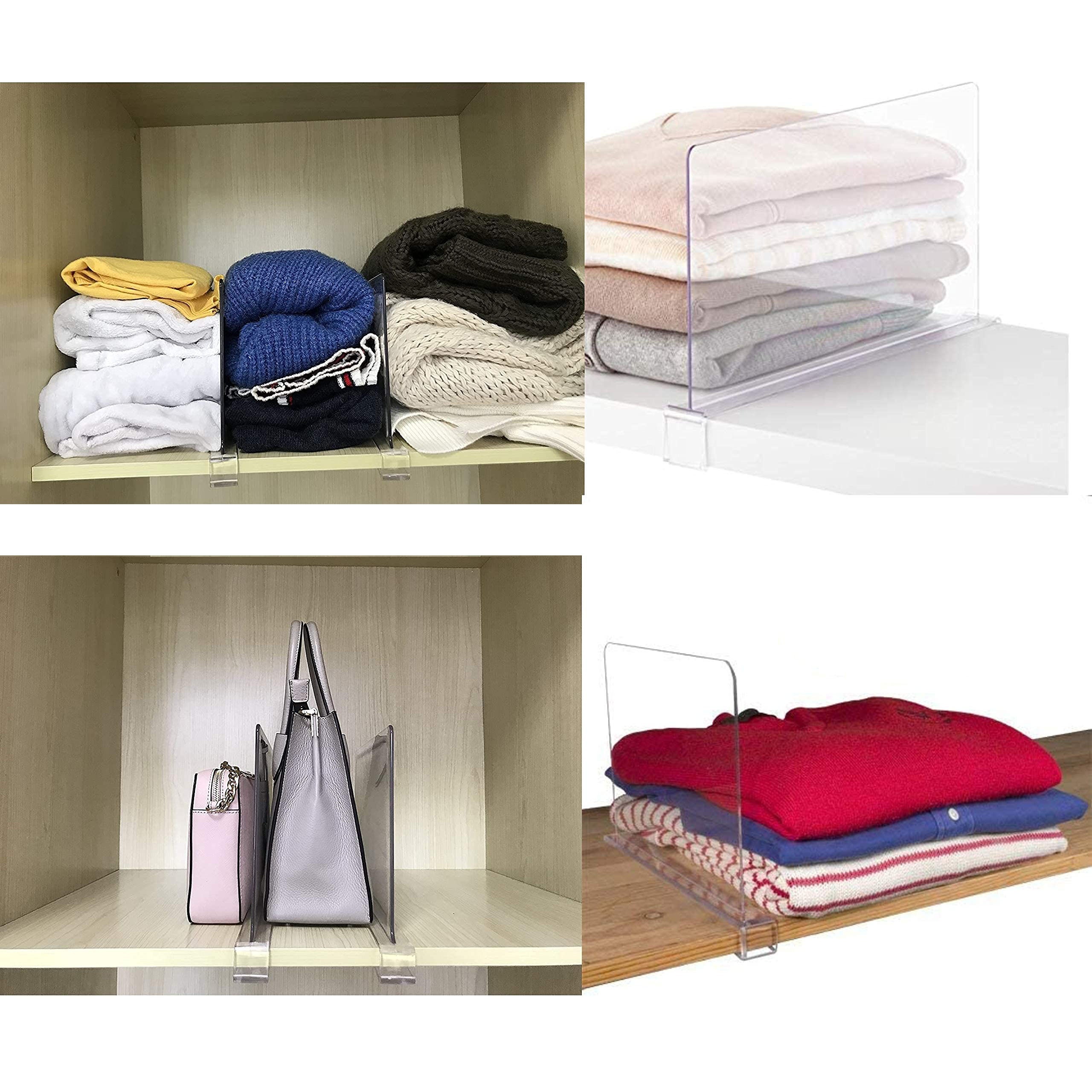 Large Acrylic Shelf Dividers for Closet Organization 2PCS Closet