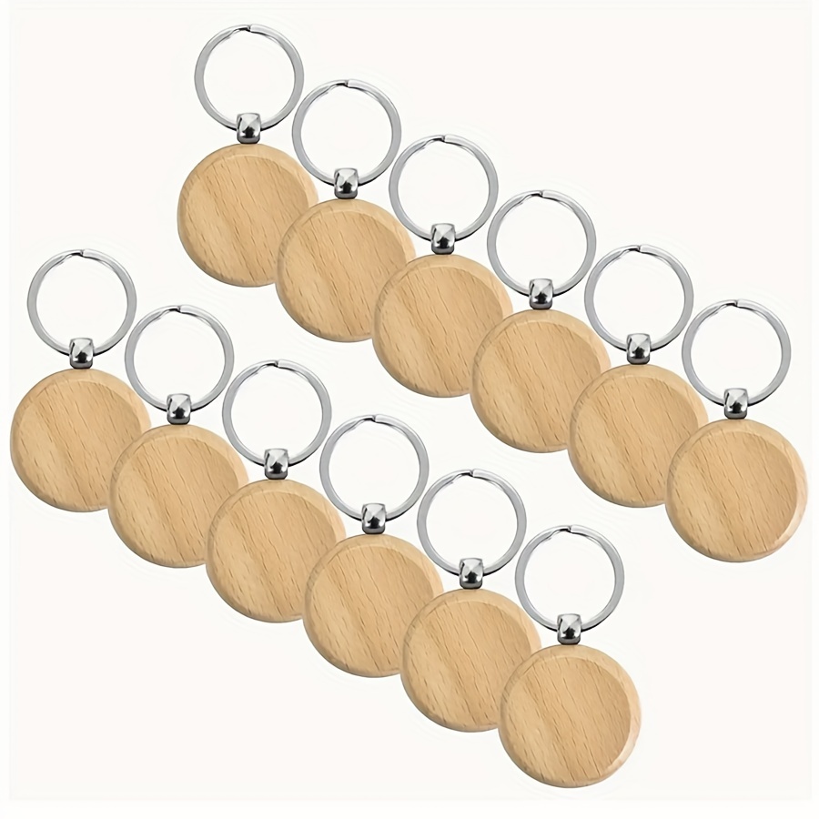 Wooden Keychain Accessories, Blank Round Wooden Keychain