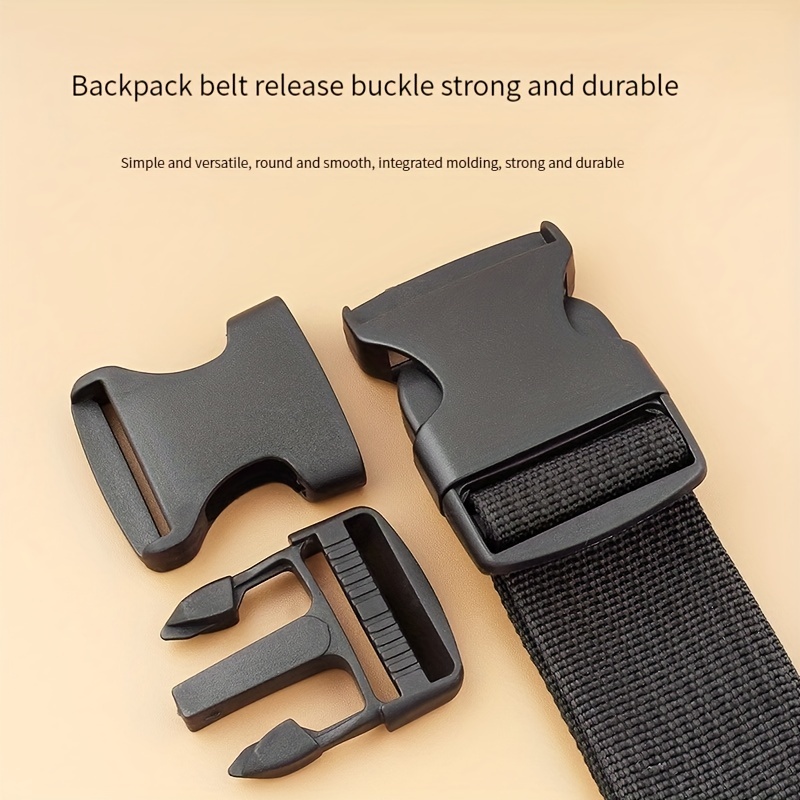 Hard Plastic Black Backpack Band Quick Release Buckle Snap Clip 3 Pcs