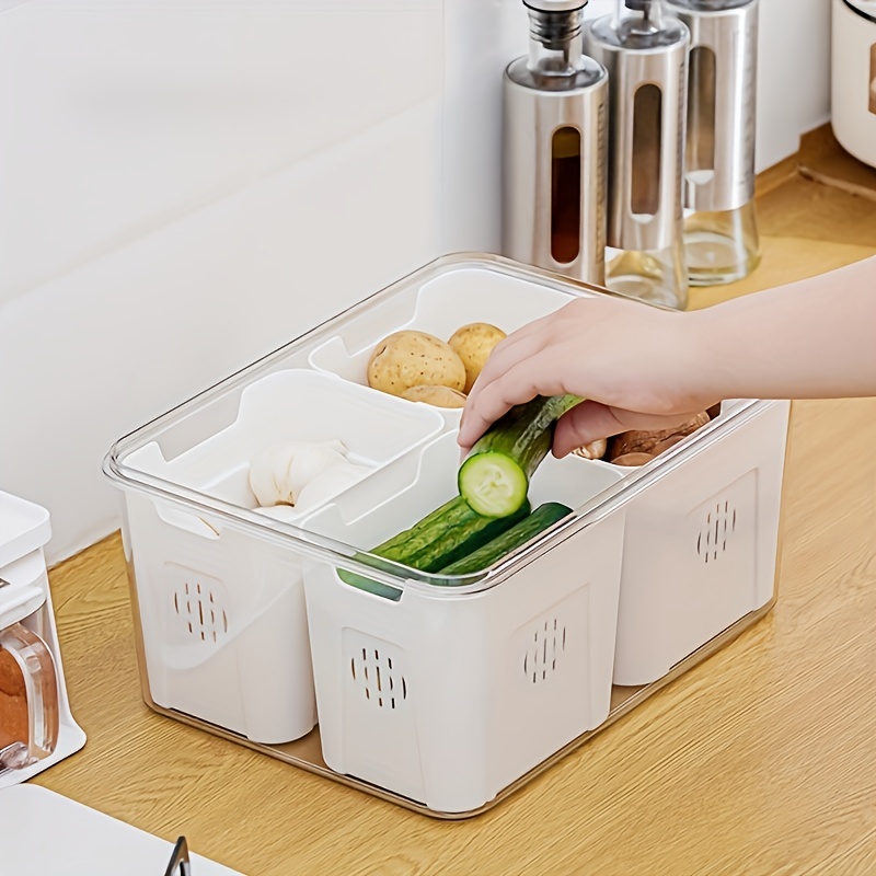 Refrigerator Storage Fresh Box, Fridge Organizer, Vegetable Fruit Boxes,  Drain Basket, Storage Containers, Pantry Kitchen Accessories - Temu