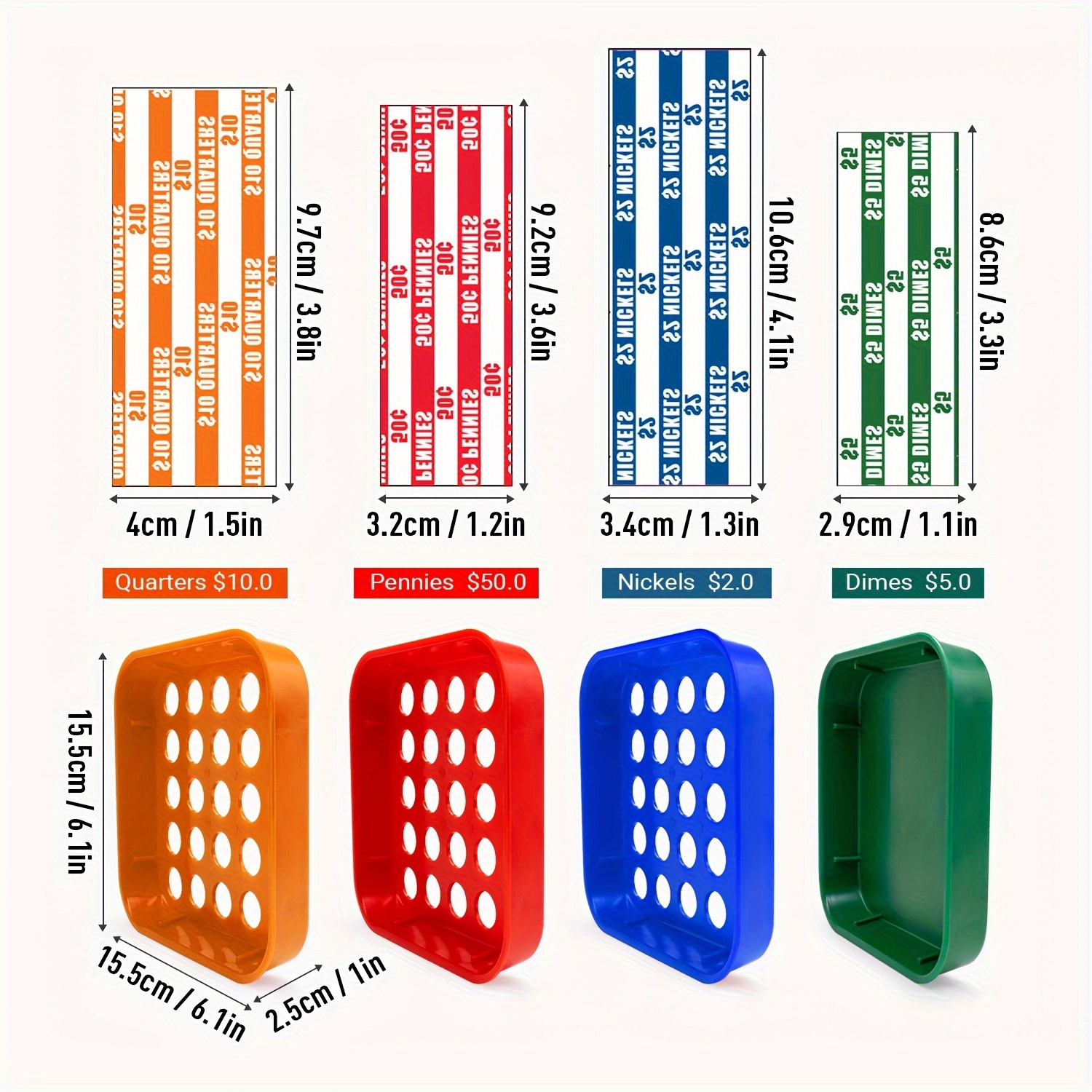 Us Coin Counter Coin Sorter 4 Colors Coin Plate 100 Assorted - Temu