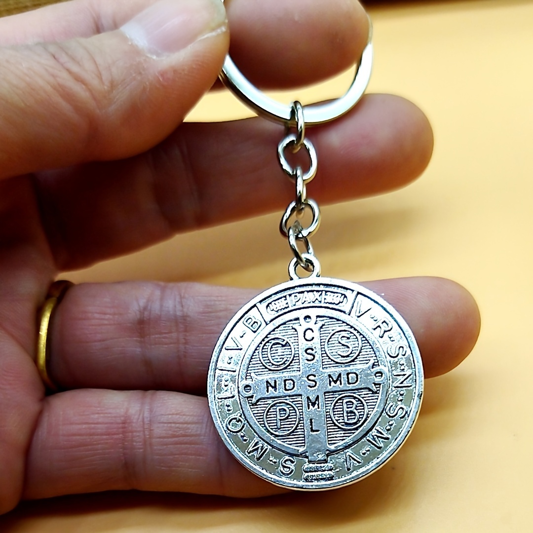 Ancient Silver Christian Saint Key Chain Men - Temu